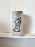 Cowgirl Coffee Glass Tumbler (frosted) 🤠