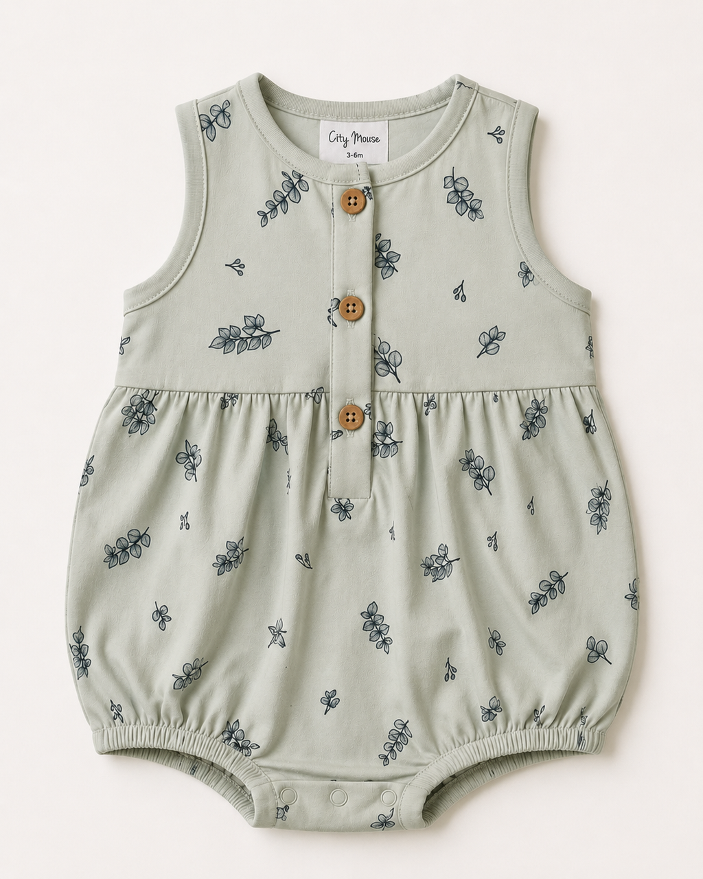Sage Blossom Bubble Romper