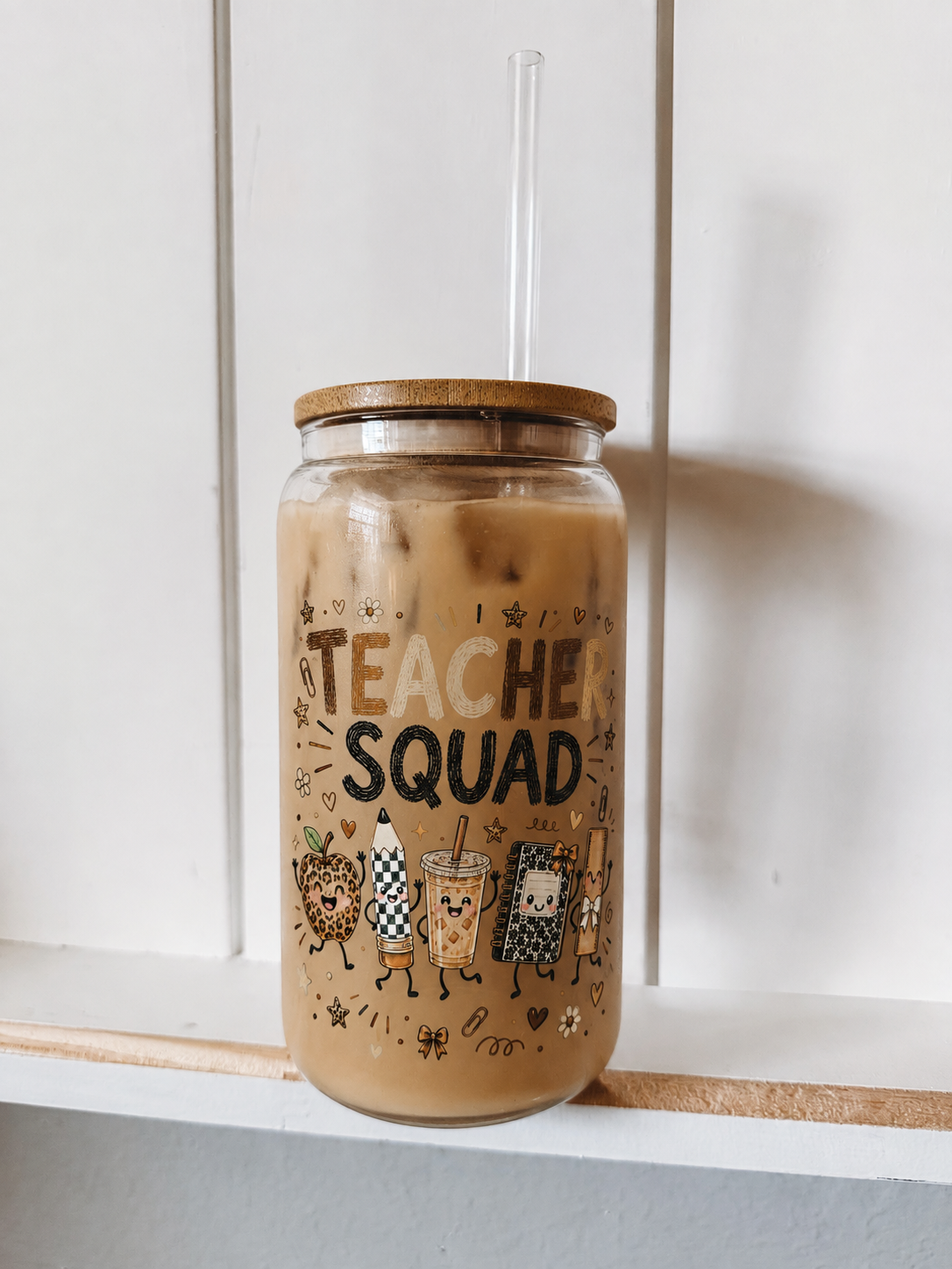 Teacher Squad Glass Tumbler 🍎