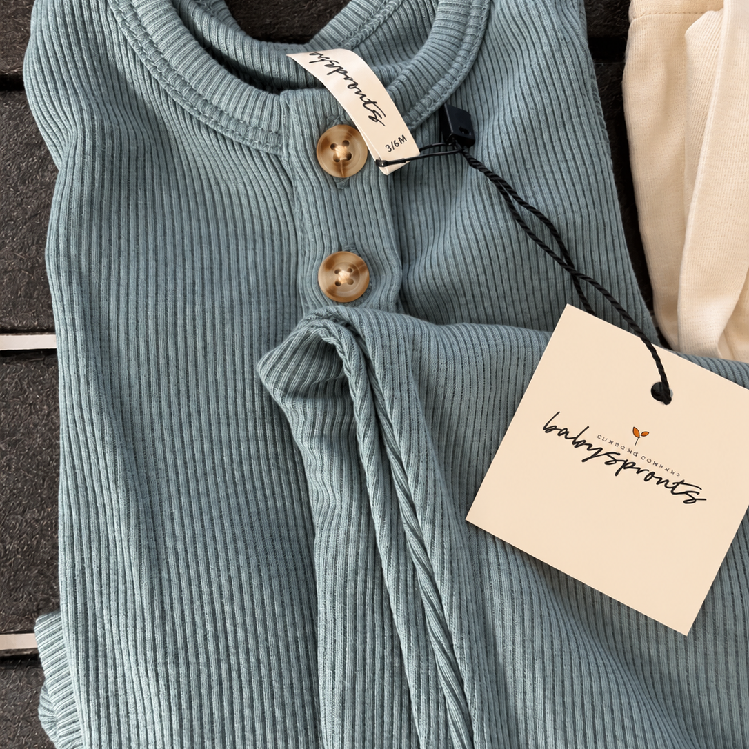 Ribbed Henley Bodysuit (Dark Teal)